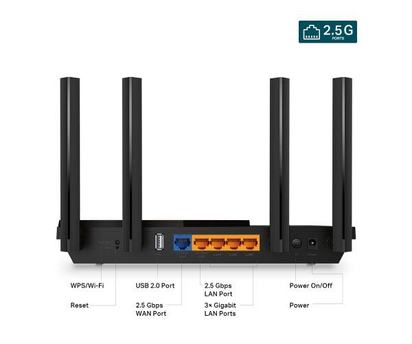 נתב TPLink Archer AX55 Pro Multi-Gigabit Wi-Fi 6 Router 2x 2.5GBE