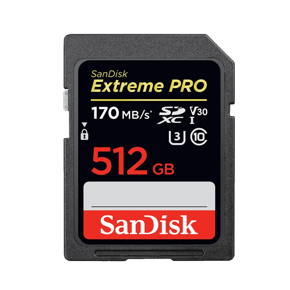 כרטיס זיכרון SD 512GB SanDisk Extreme PRO UHS-I V30 170MB/s באחריות יבואן רשמי