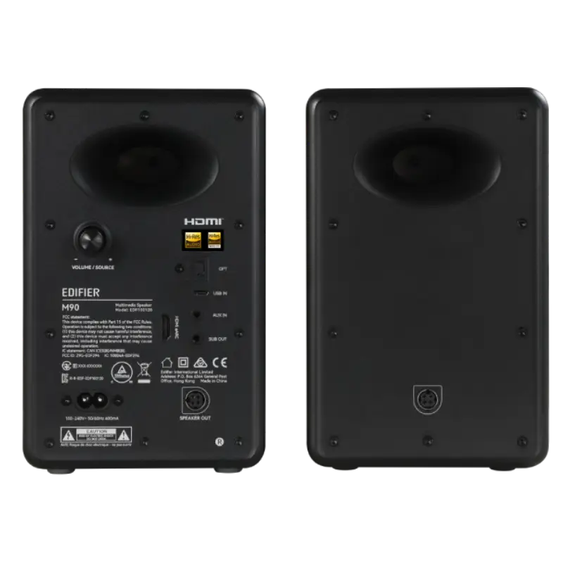 רמקולים אקטיביים Edifier M90 – הספק 100W RMS – HiRes Wireless – HDMI eARC – Bluetooth – שחור