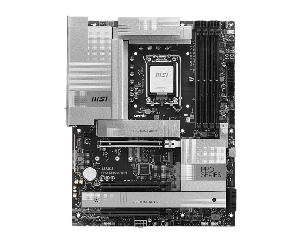 לוח אם MSI PRO Z890-A WIFI – ערכת שבבים Z890 – תושבת LGA 1851 – זיכרון DDR5 עד 256GB ב-4 חריצים – Wi-Fi 7 – 4 חריצי M.2