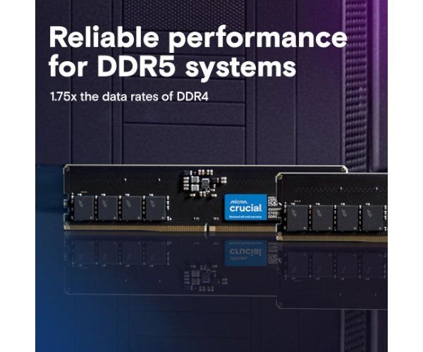 זכרון לנייח Crucial 64GB DDR5 5600Mhz C46 UDIMM Desktop Memory