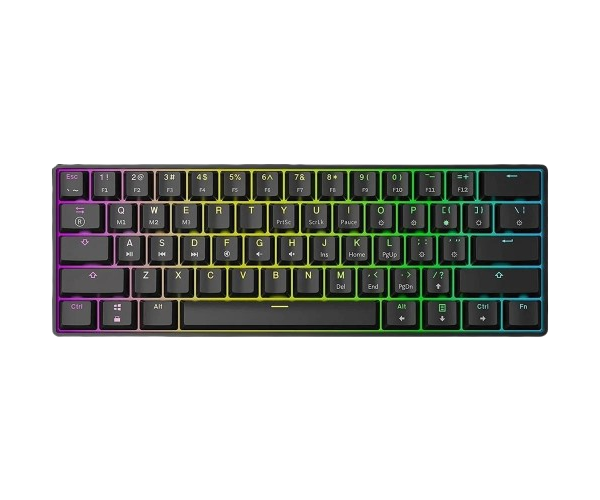 מקלדת גיימינג אופטו־מכנית שחורה SKYLOONG GK61 RGB Glacier Yellow