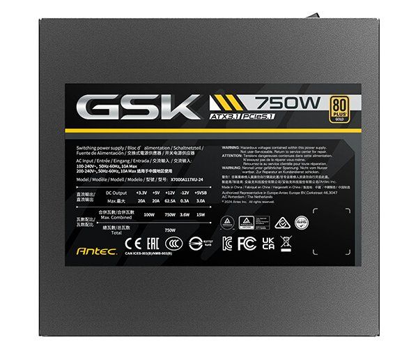 ספק כוח ANTEC GSK 750 ATX3.1 Ready Full-Modular 80Plus Gold