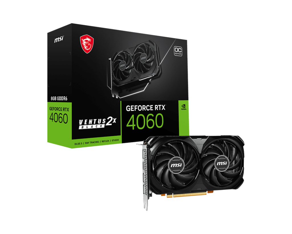 כרטיס מסך MSI GeForce RTX 4060 VENTUS 2X BLACK 8G OC