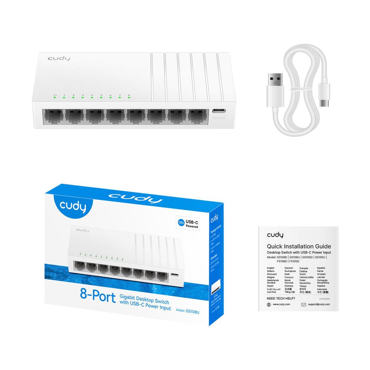 CUDY 8-Port Gigabit Switch GS108U