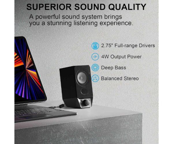 רמקולים סטריאו Edifier R19BT 4W Deep Bass AUX