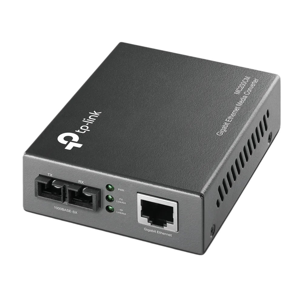 ממיר מדיה TP-Link MC200CM – 1000Base-T ל-1000Base-SX – סיב מולטימוד עד 550 מ' – מחבר SC – אחריות 3 שנים