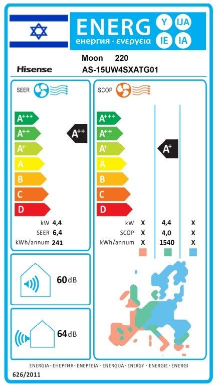 מזגן עילי Hisense Inverter Moon 220
