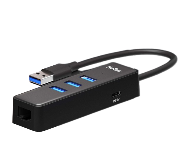 מתאם רשת ומפצל USB Netac – ממשק USB – מהירות 10/100/1000Mbps – 3 יציאות USB 3.0 – שנת אחריות
