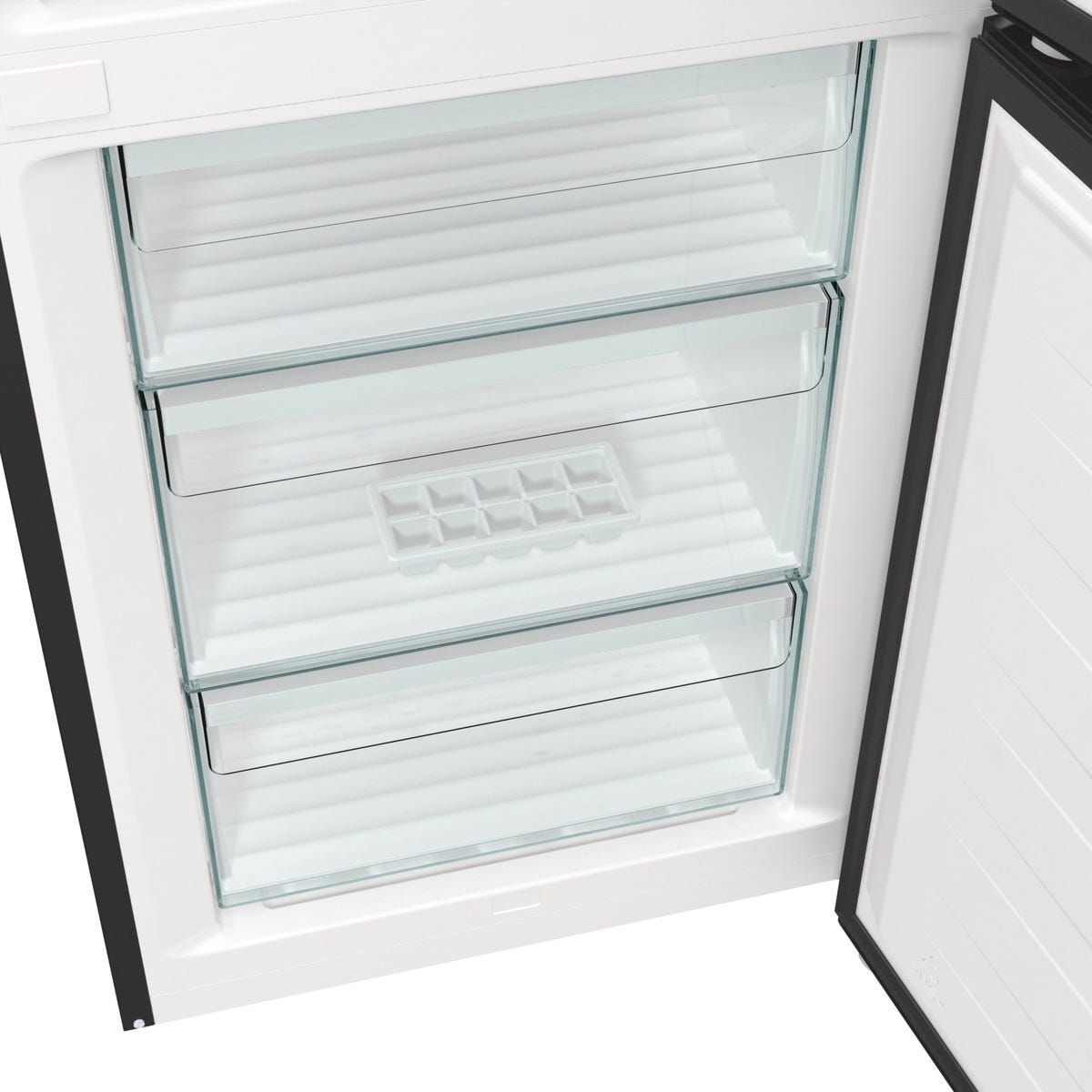 מקרר 2 דלתות gorenje  מקפיא תחתון 329 ליטר בגימור שחור מטאלי דגם NRK619EABXL4