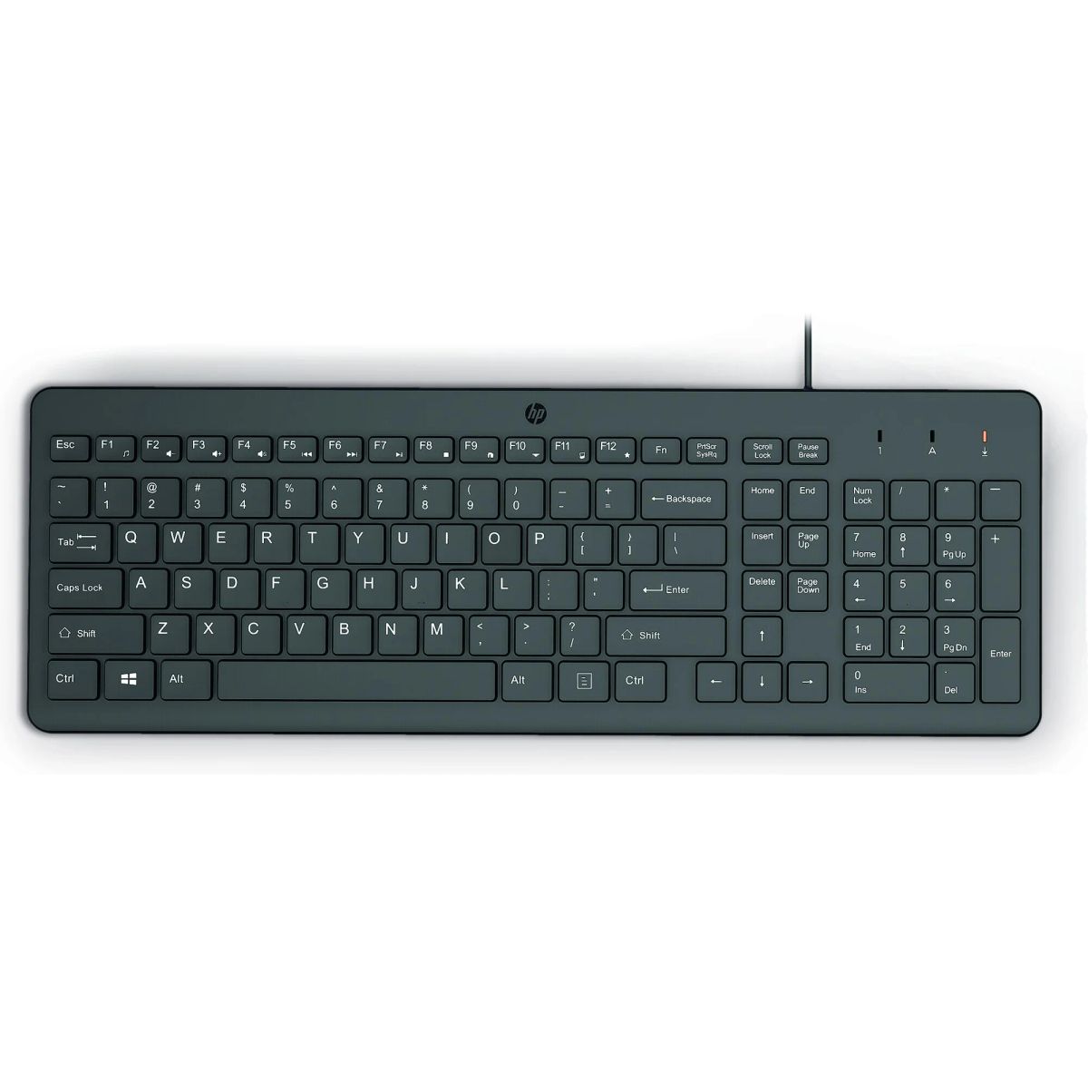 מקלדת HP 150 – חיבור USB Type-A קווי – עברית – צבע שחור