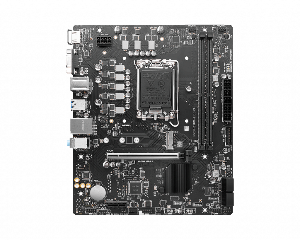 לוח אם MSI PRO H610M-E DDR5 12/13/14 דור אינטל LGA1700 זיכרון 96GB 2 חריצים באחריות יבואן רשמי