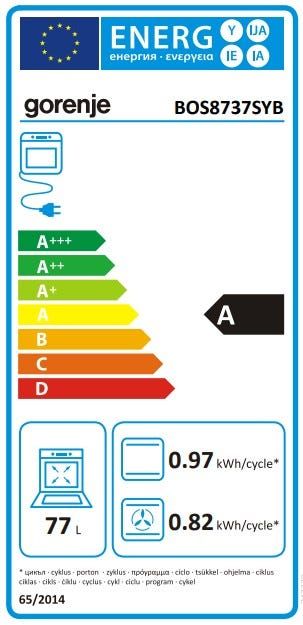 תנור בנוי gorenje בגימור שחור דגם BOS8737SYB