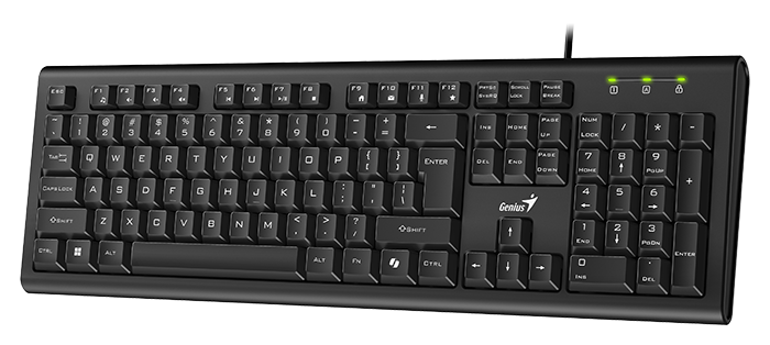 מקלדת גיימינג Genius KB-113 USB שחורה פרופיל נמוך עם כפתור AI COPILOT באחריות יבואן רשמי