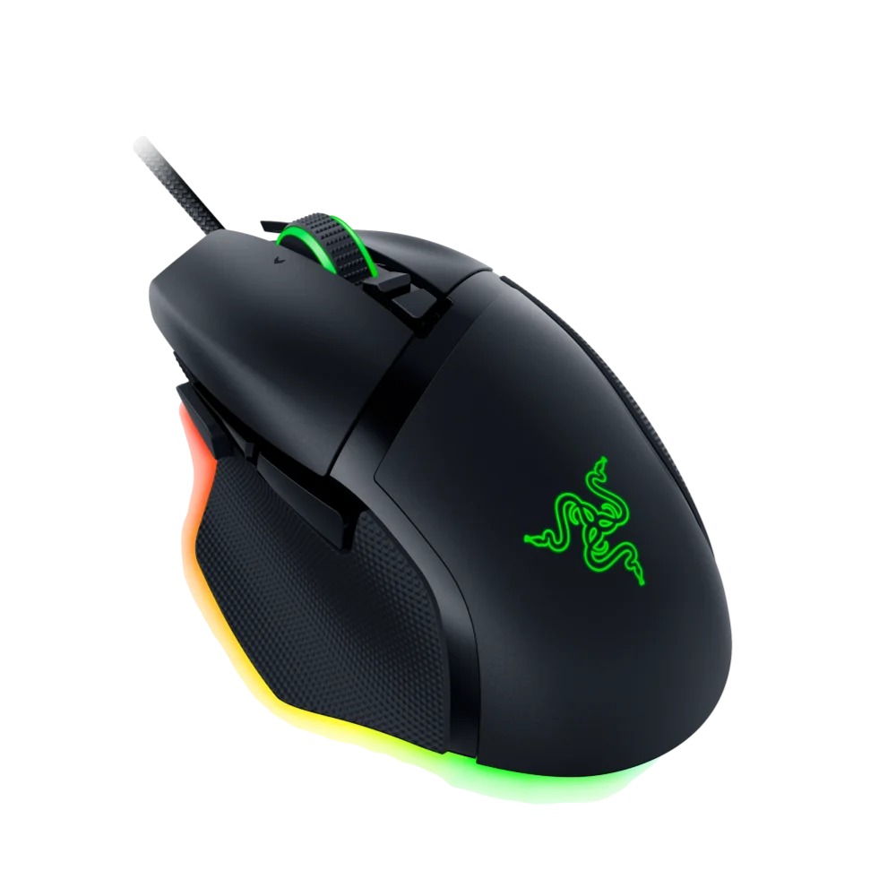 עכבר גיימינג Razer Basilisk V3 35K – חיישן Focus Pro עד 35,000 DPI – גלגלת HyperScroll – 11 כפתורים לתכנות – 11 אזורי תאורת Chroma RGB – כבל Speedflex