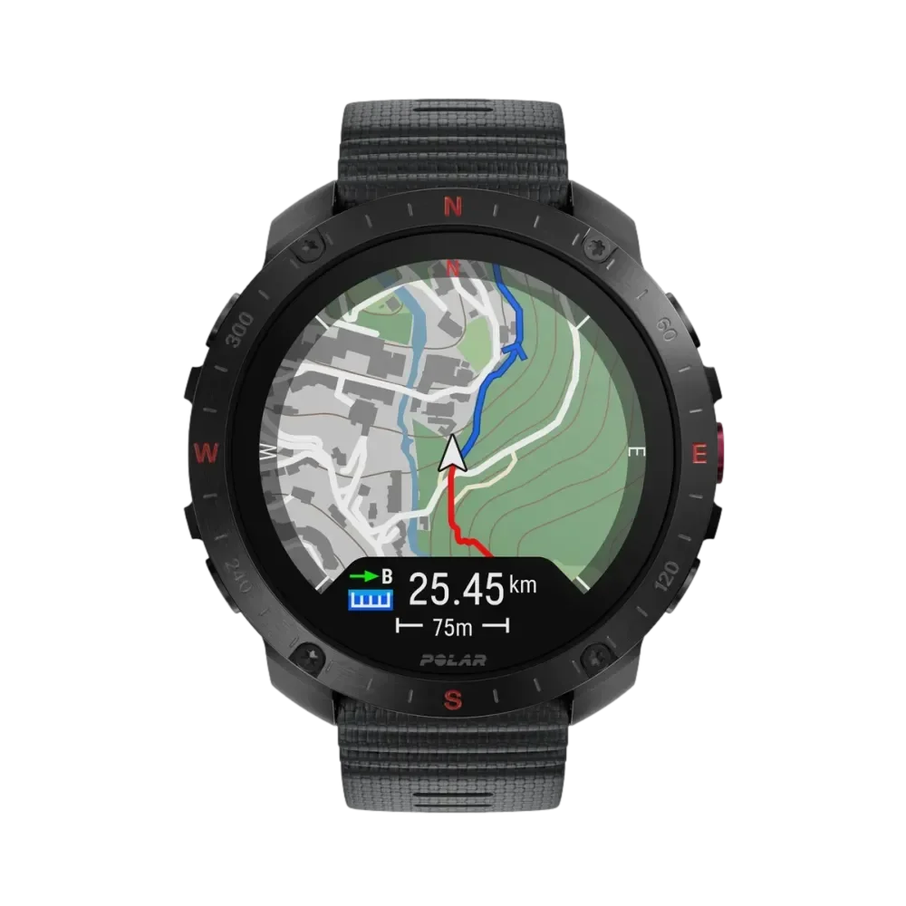 שעון ספורט Polar Grit X2 Pro GPS דו-תדרי שחור 1.39 אינץ AMOLED מסך צבאי 150 פרופילי ספורט באחריות יבואן רשמי