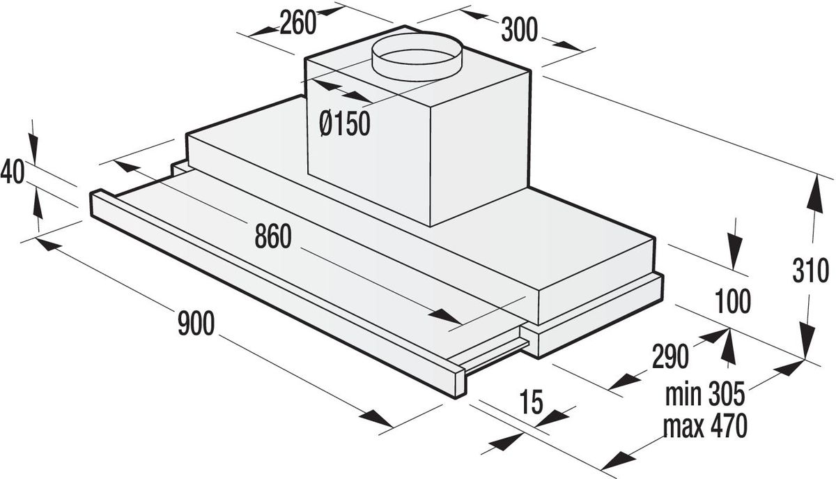 קולט אדים gorenje נסתר לבניה בארון דגם BHP923E13X