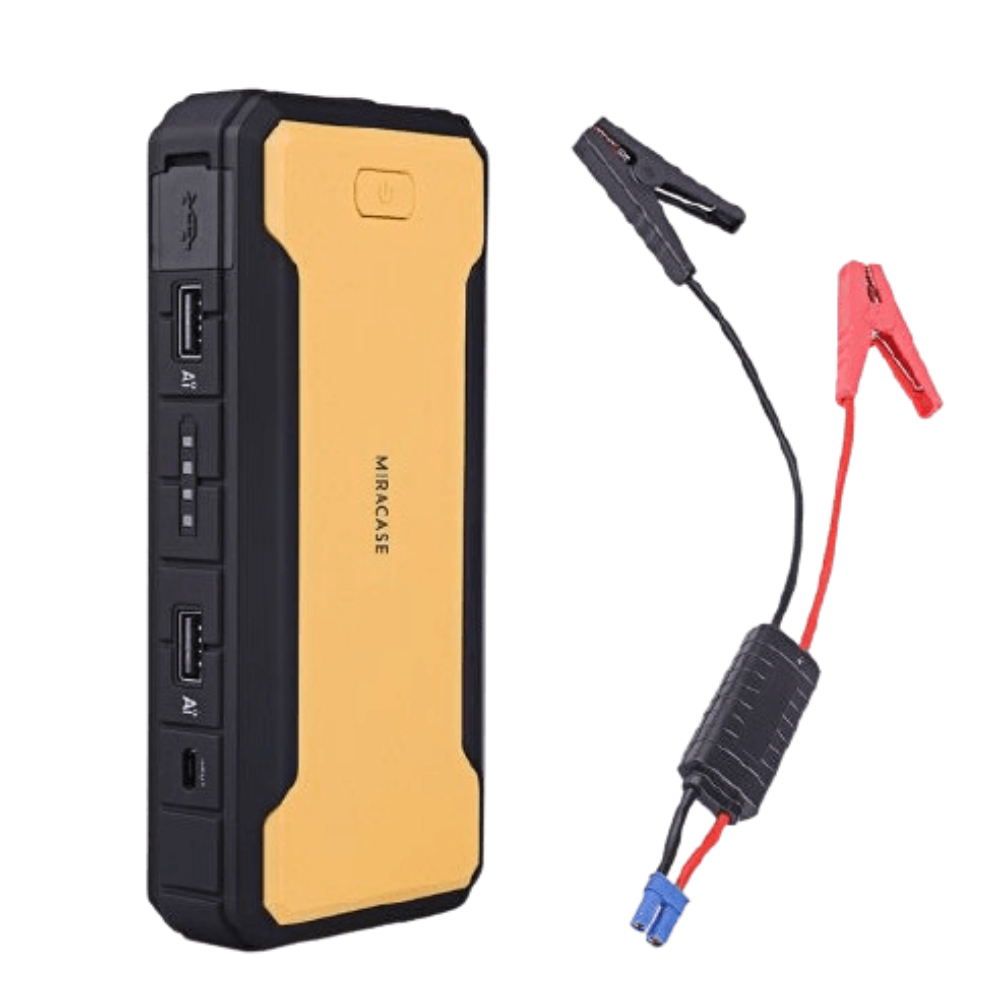 סוללת חירום להתנעת רכב Miracase 12000mAh שחור-צהוב 20 התנעות באחריות יבואן רשמי