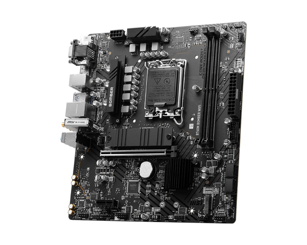 לוח אם MSI B760M BOMBER WIFI DDR5 LGA1700 96GB 2.5Gbps WiFi 6E BT5.2 באחריות יבואן רשמי