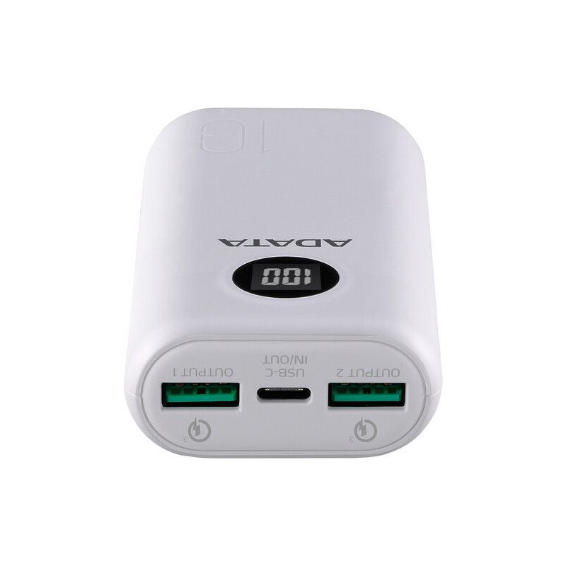 ADATA AP10000QCD 10,000mAh Power Bank USB White