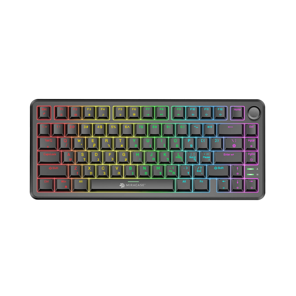 מקלדת מכנית חוטית  MMCK300 עם כפתור שליטה ותאורת RGB מבית Miracase