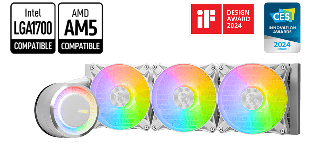 קירור נוזלי לבן למעבד  MSI MAG CORELIQUID E360 WHITE