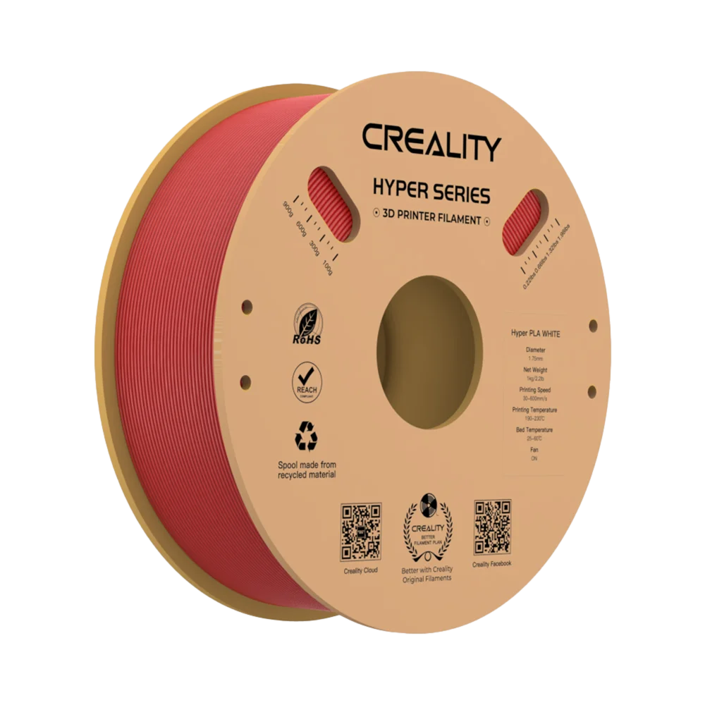 סליל הדפסה PLA אדום 1.75 מ"מ 1 ק"ג Creality מהיר ומדויק באחריות יבואן רשמי