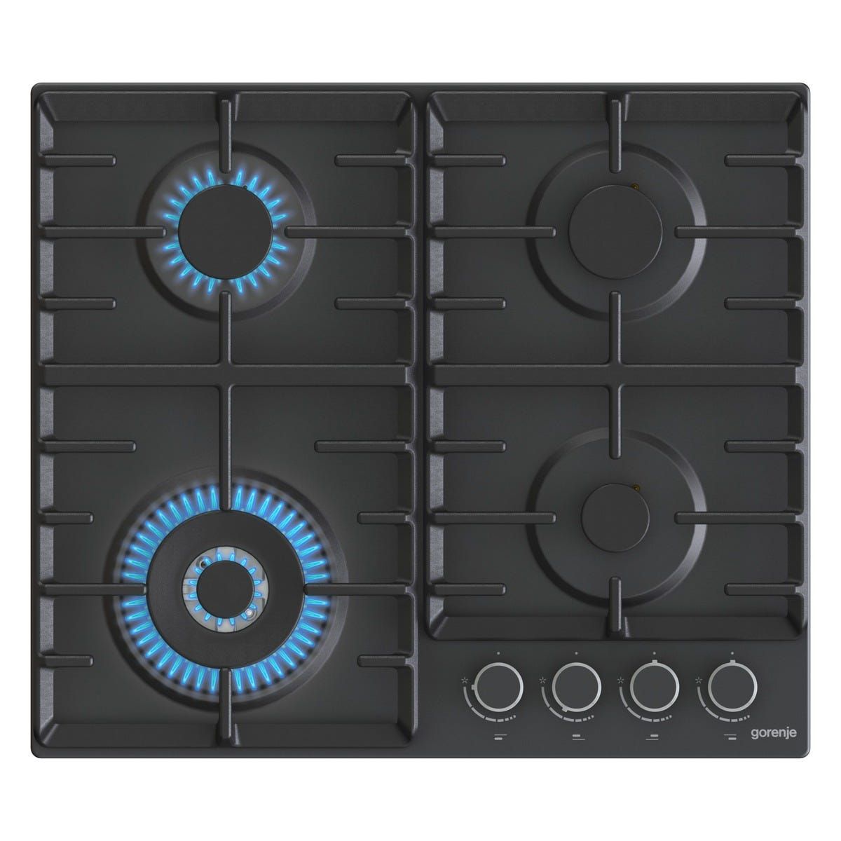 כיריים גז gorenje משטח אמייל שחור 60 סמ דגם GW67IL
