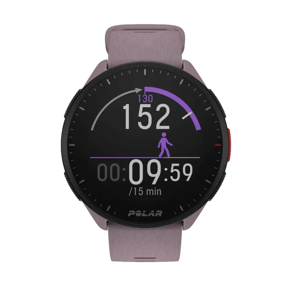 שעון ריצה Polar Pacer GPS סגול 150 פרופילי ספורט דופק מדויק באחריות יבואן רשמי