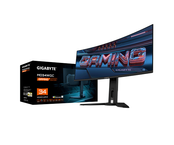 מסך קעור QD-OLED 0.03ms 175Hz GIGABYTE MO34WQC Curved 2K WQHD 34