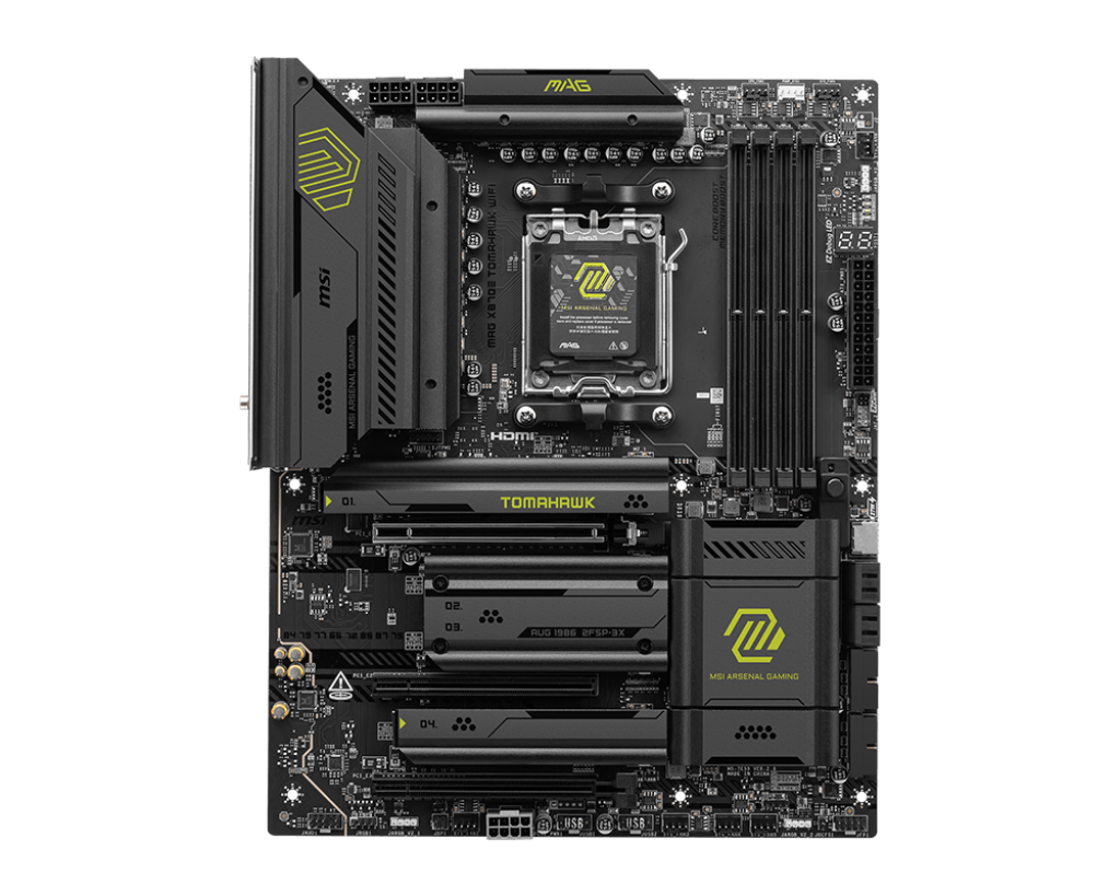 לוח אם MSI MAG X870E TOMAHAWK WIFI AM5 DDR5 WiFi 7 4x M.2 4x SATA III מהיר ויציב באחריות יבואן רשמי