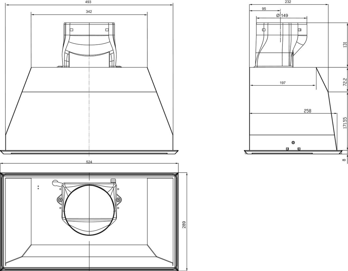 קולט אדים gorenje נסתר לבניה בארון דגם BHI611AS