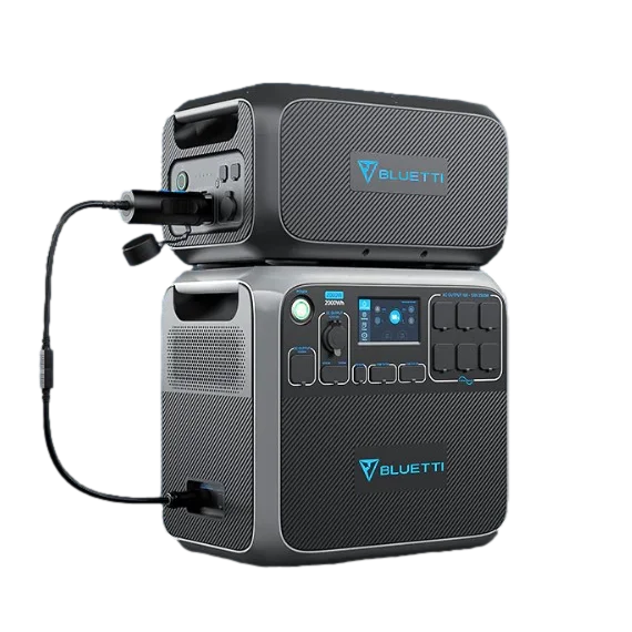 באנדל תחנת כוח BLUETTI AC200MAX + סוללת הרחבה B230 – 4096Wh – מהפך 2200W גל סינוס טהור – אחריות שנתיים