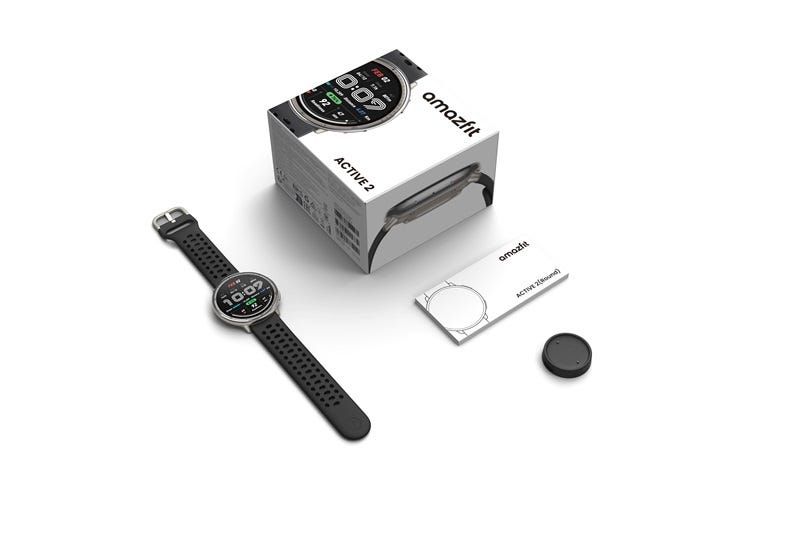 שעון חכם Amazfit דגם Active 2 Premium edition בצבע שחור