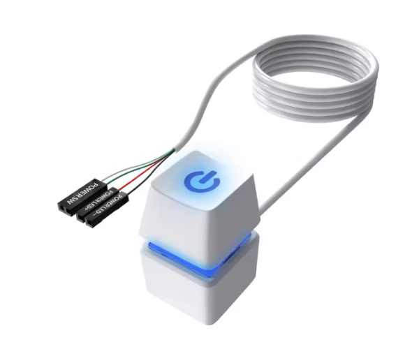 כפתור כיבוי והדלקה לבן Pc Power Reset Button With RGB