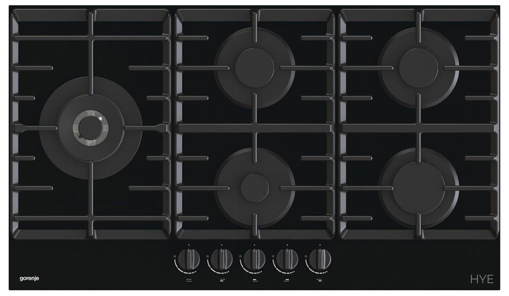 כיריים גז gorenje בגימור זכוכית שחורה 90 סמ דגם GCW951B