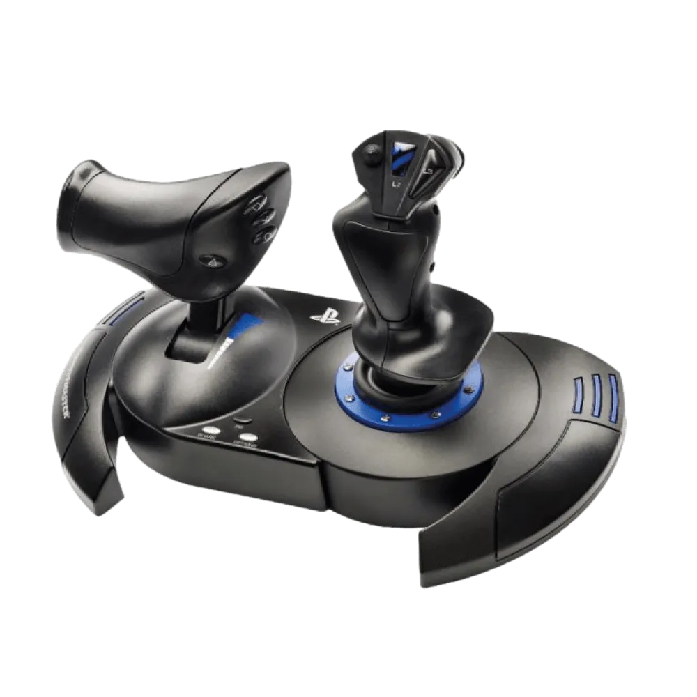 ג'ויסטיק טיסה Thrustmaster T.Flight HOTAS 4 – מצערת ניתקת בגודל מלא – התנגדות מתכווננת – PS4 ו-PC – לבן