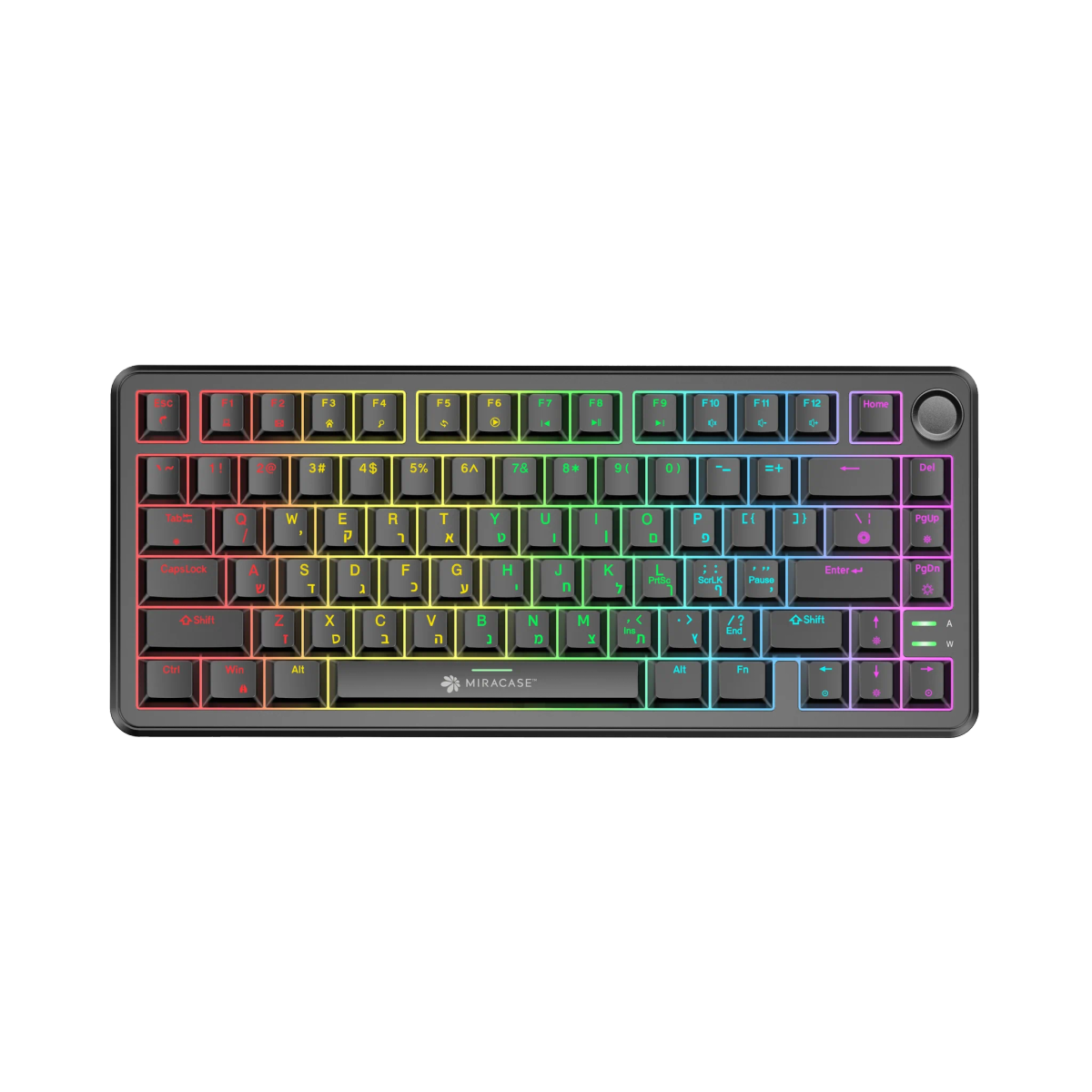 מקלדת מכנית חוטית  MMCK300 עם כפתור שליטה ותאורת RGB מבית Miracase
