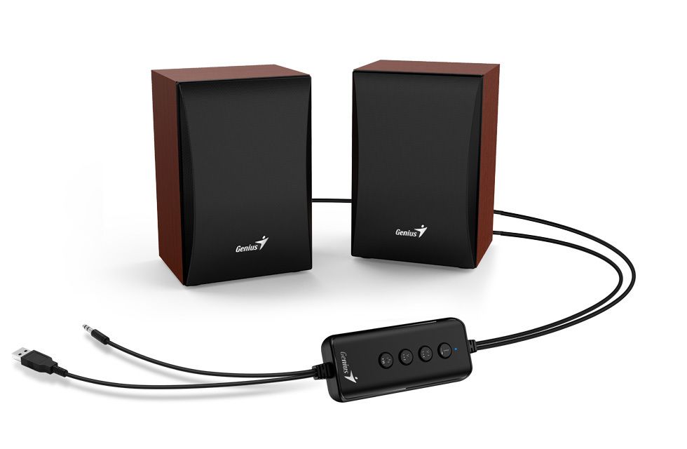 רמקולים למחשב Genius SP-HF380BT עץ Bluetooth 5.0 3W RMS 3 אינץ' באחריות יבואן רשמי