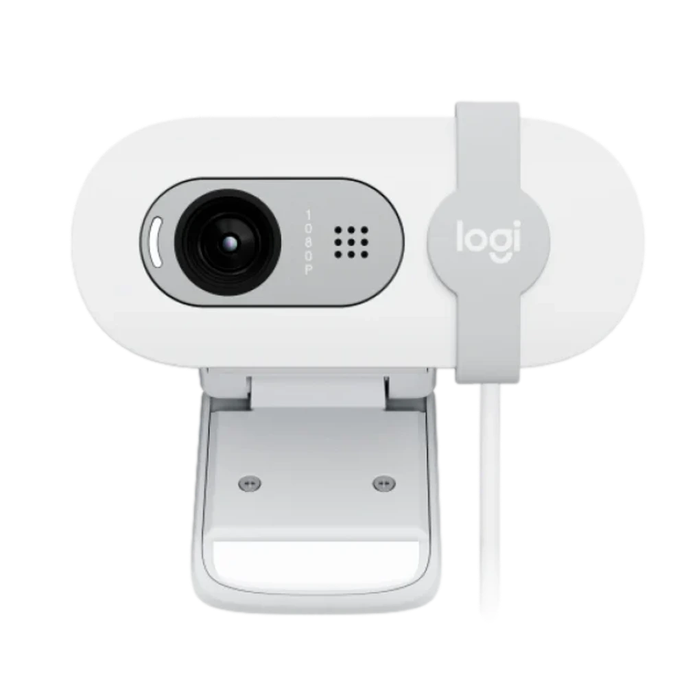 מצלמת רשת Logitech BRIO 100 Full HD 1080p USB לבן באחריות יבואן רשמי