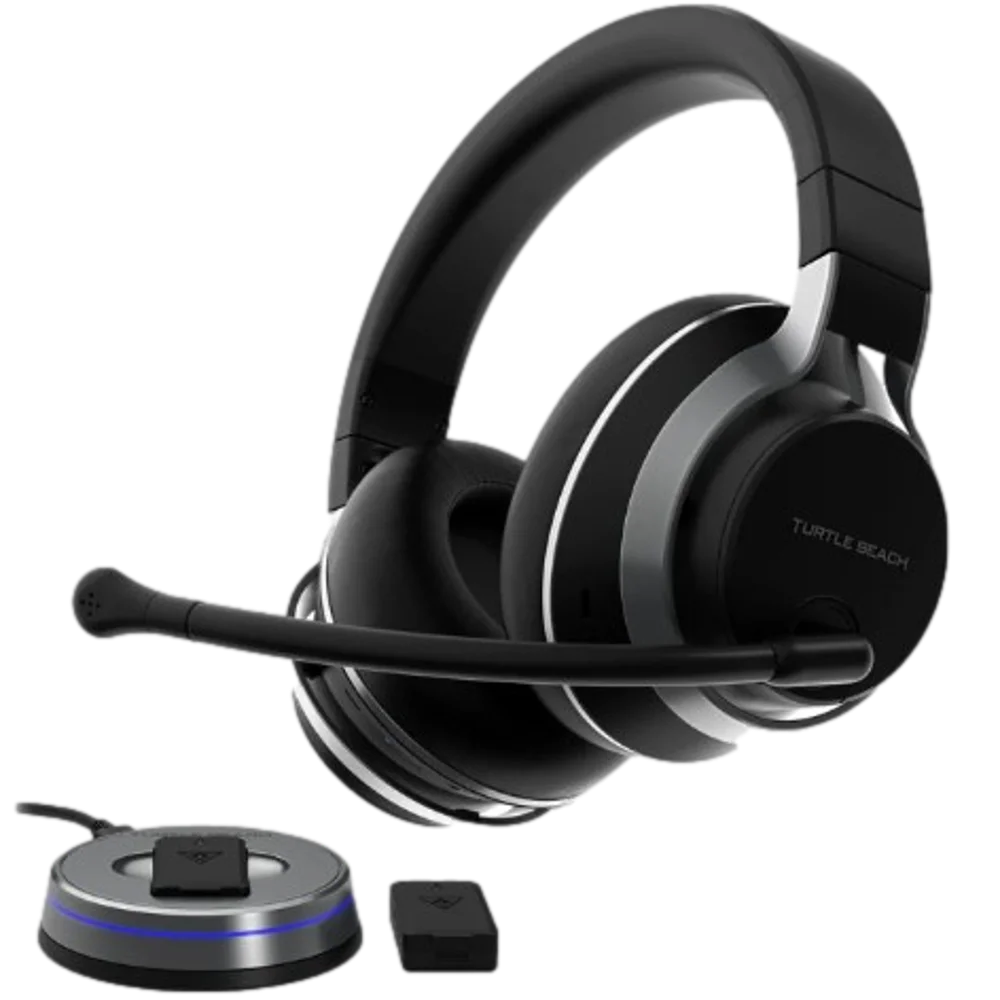אוזניות גיימינג Turtle Beach Stealth Pro – אלחוטי 2.4GHz ו-Bluetooth 5.1 – דרייברים Nanoclear 50 מ"מ – ANC עד 25dB – שתי סוללות מתחלפות – ל-PlayStation