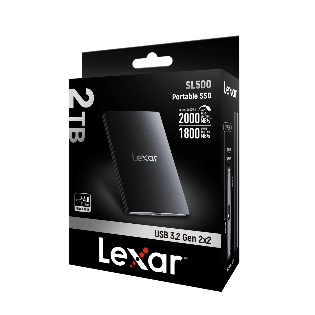 Lexar External Portable SSD SL500 2TB,USB3.2 Gen2*2