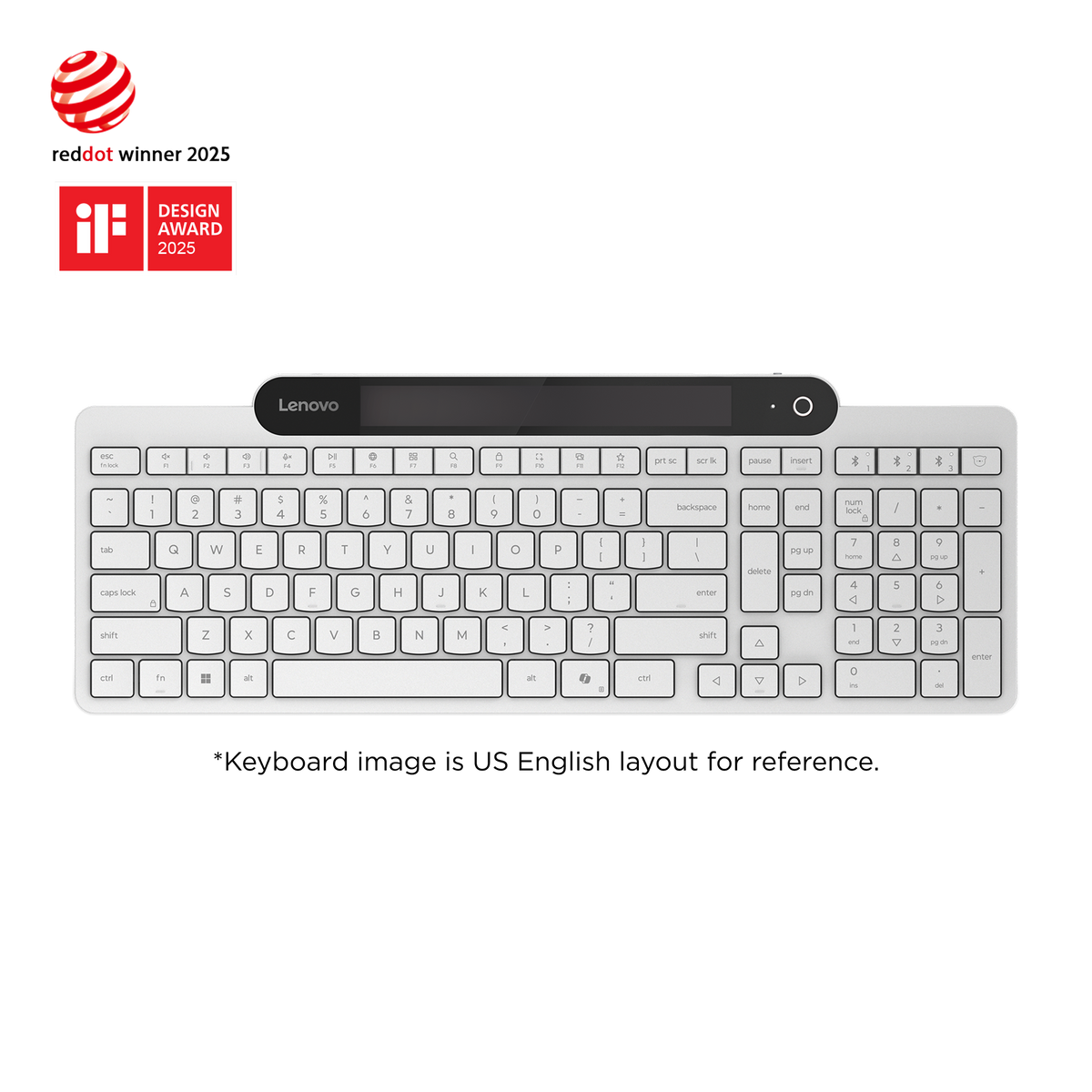 Lenovo 800 Self-Charging Bluetooth Keyboard-Hebrew GY41R69592