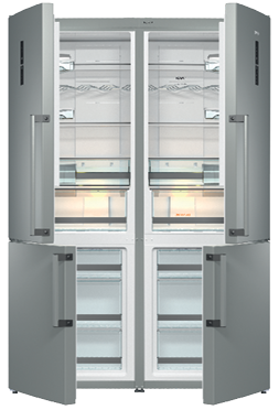 מקרר 2 דלתות gorenje  מקפיא תחתון 329 ליטר בצבע נירוסטה דגם NRC6193SXL5