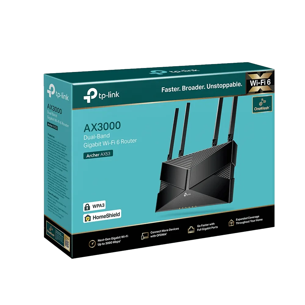 Archer AX53 AX3000 Wi-Fi 6 Router מבית TP-LINK