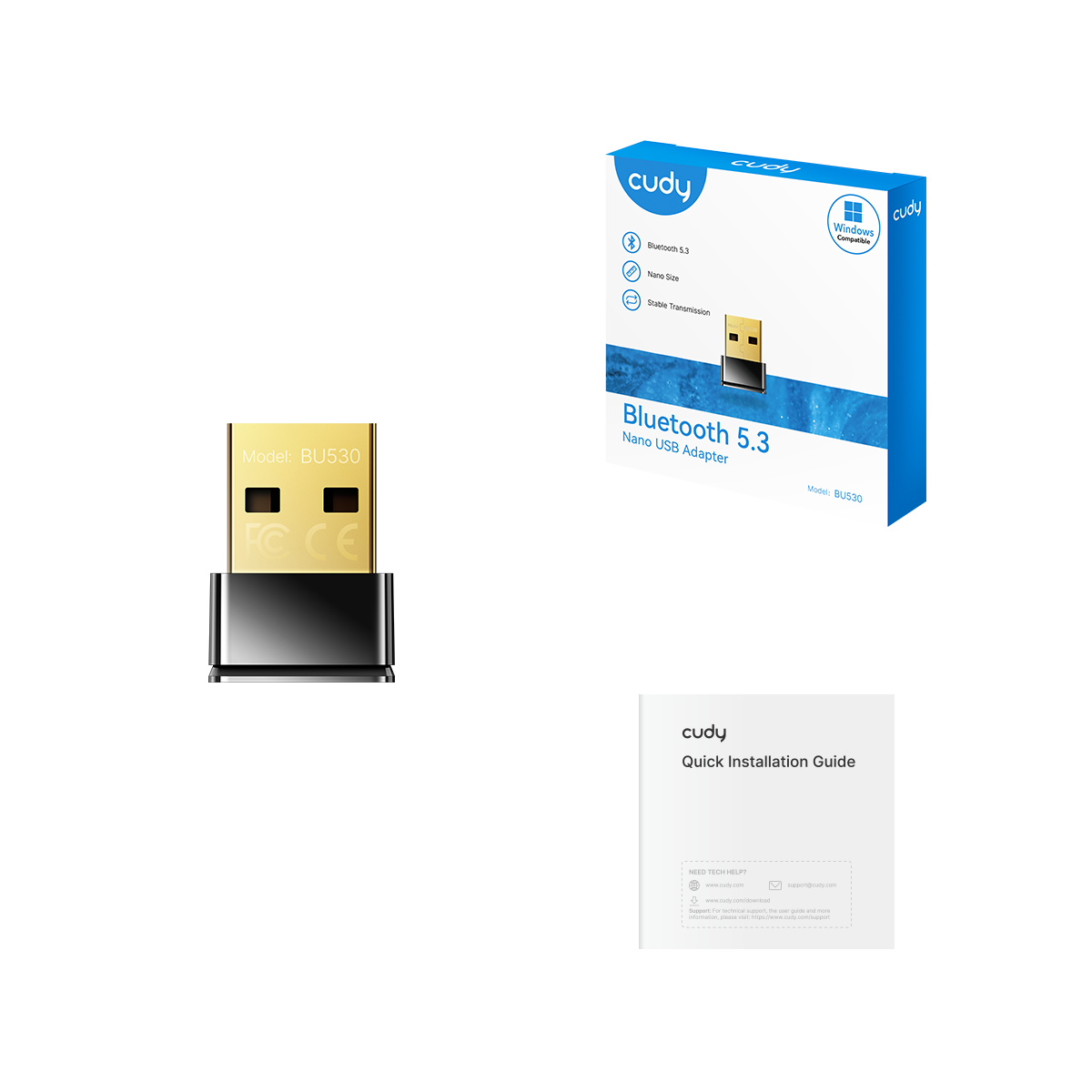 CUDY BU530 Blue tooth5.3 nano USB Adapter