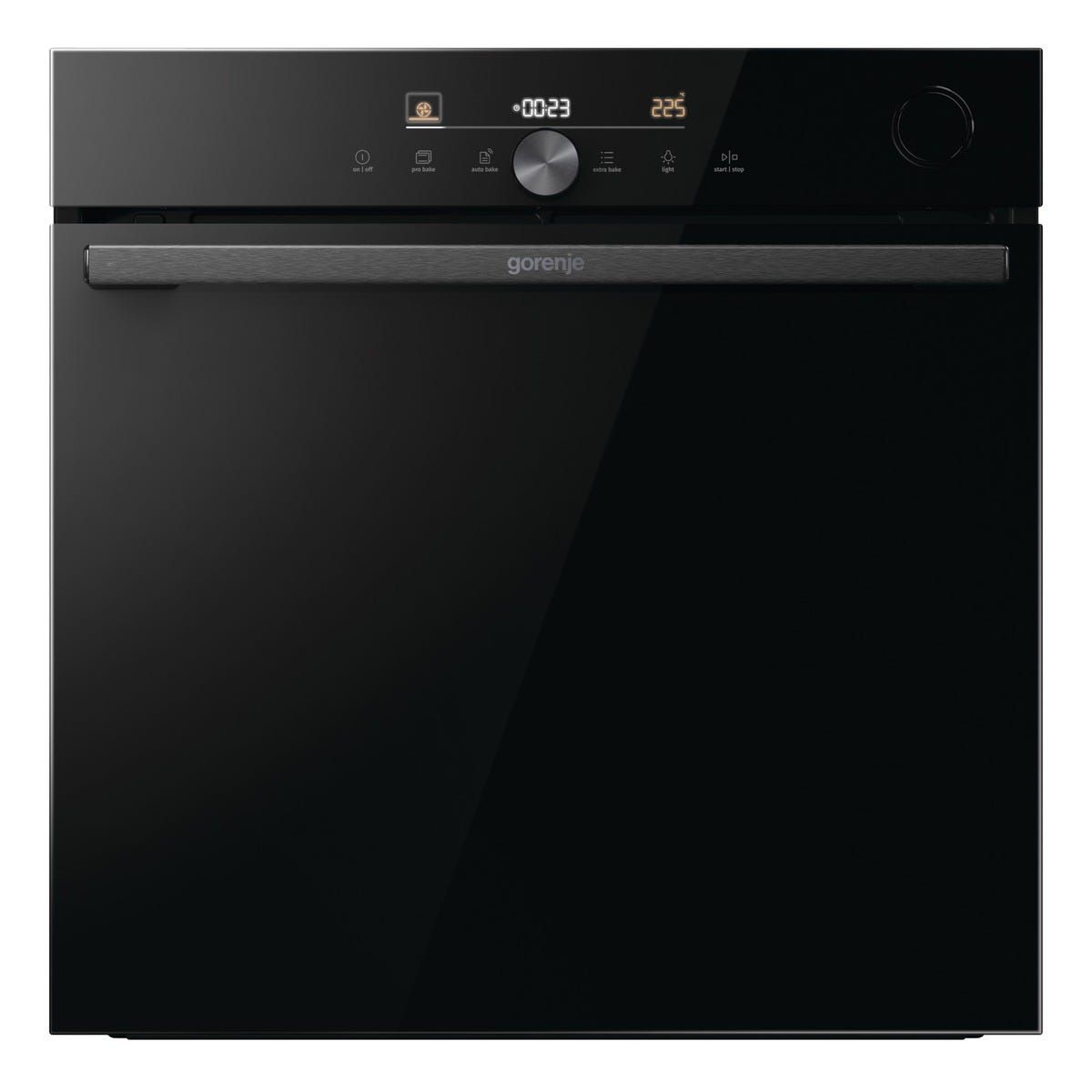 תנור בנוי  gorenje בגימור נירוסטה שחורה 60 סמ דגם BSA6747DGWI