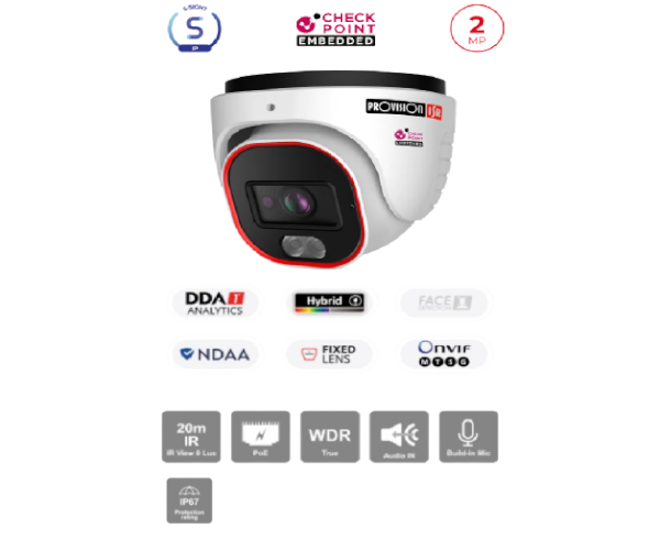 מצלמת כיפה PROVISION DH-320IPSN-28 2MP IP FIXED LENSE POE 2.8mm