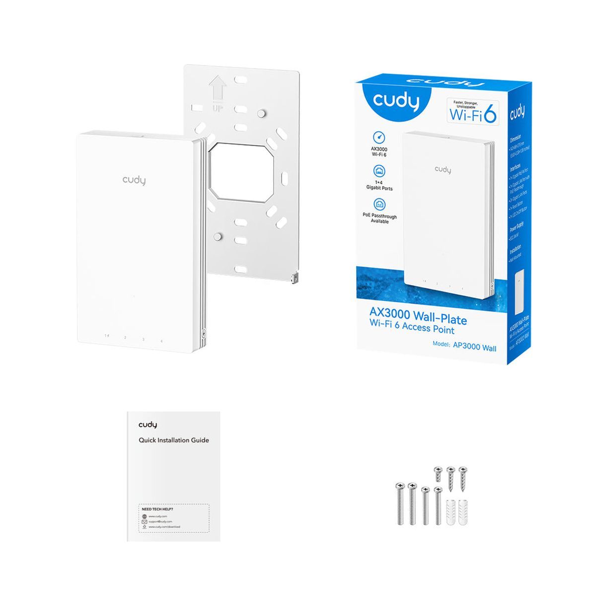 AX3000 Gigabit Wall-Plate Wi-Fi 6 Access Point