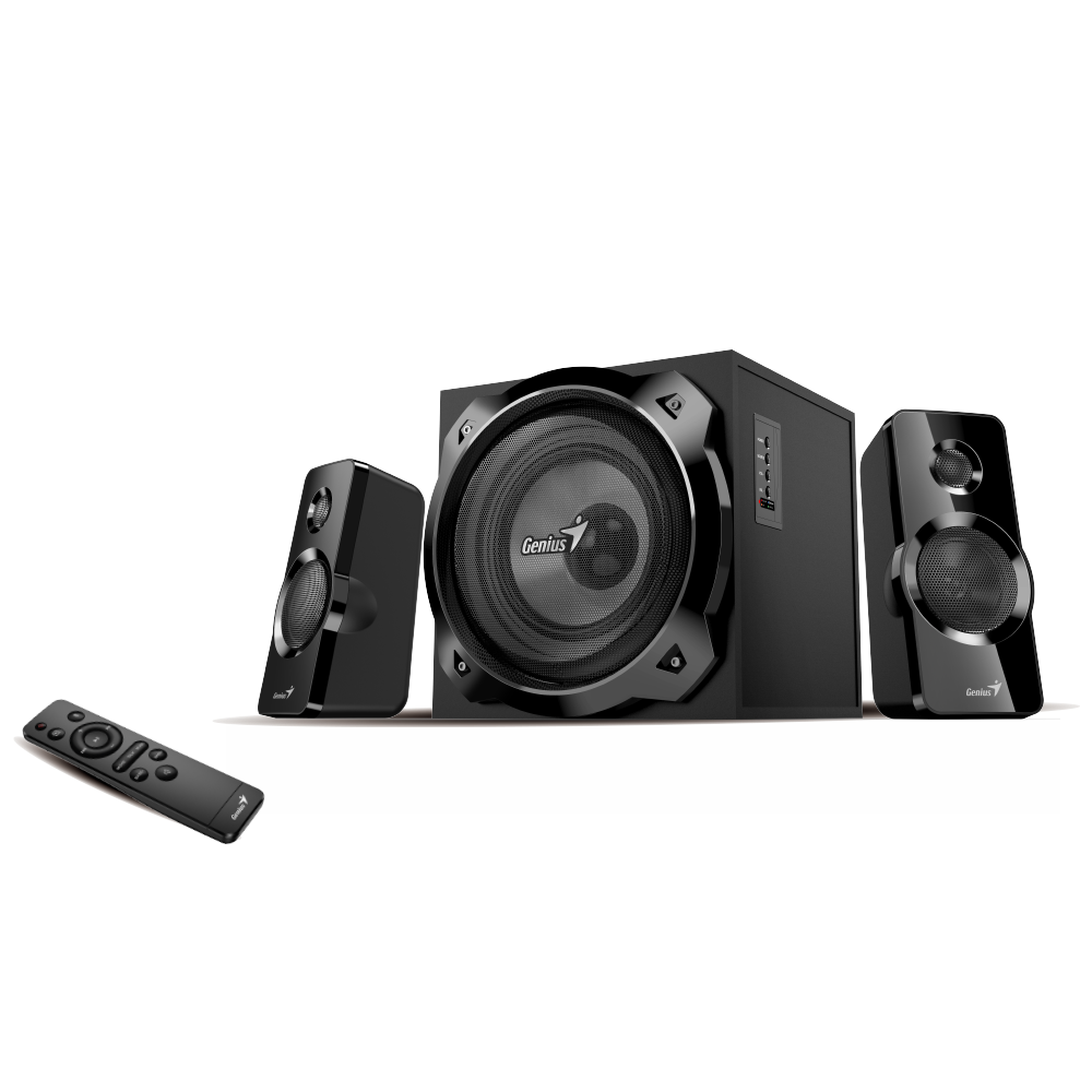 רמקולים Genius SW-2.1 1850BT Bluetooth 25W סאבוופר עץ AUX באחריות יבואן רשמי